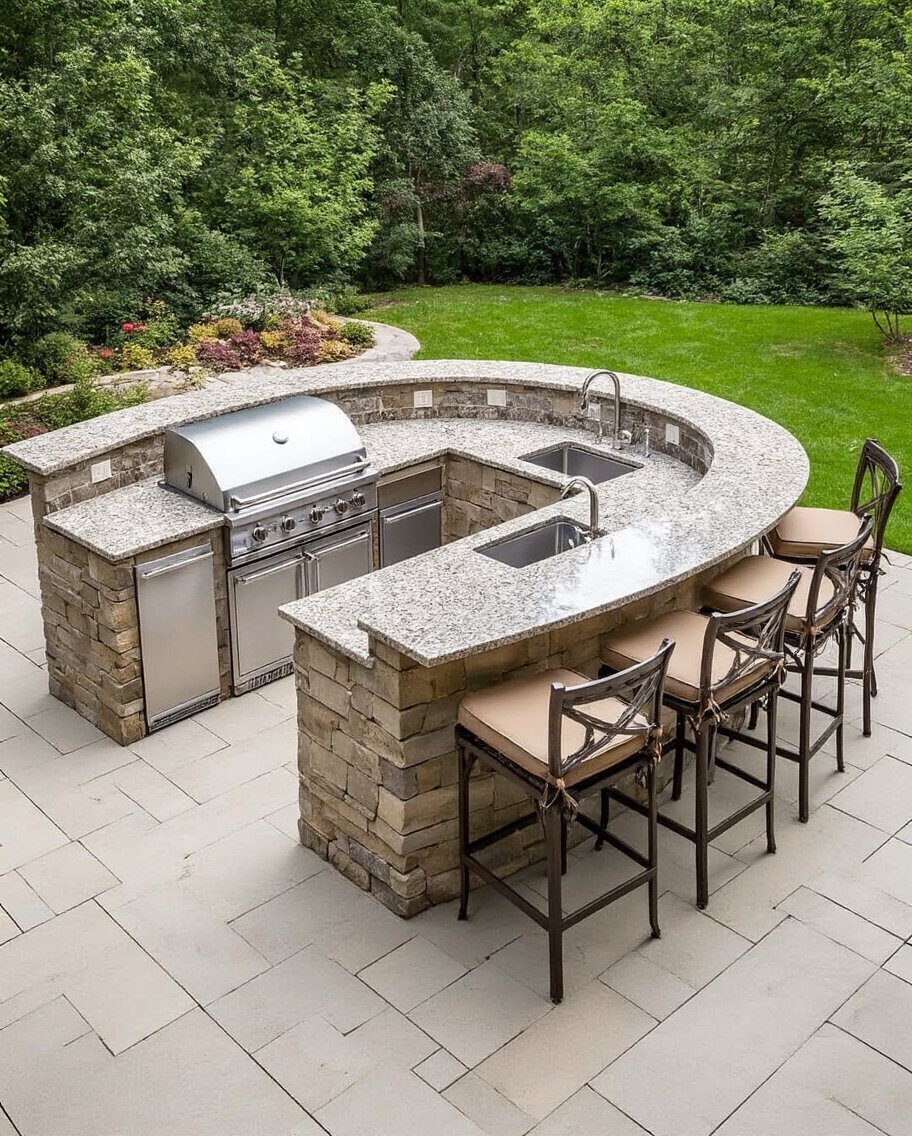 versatile social functional outdoor kitchen design