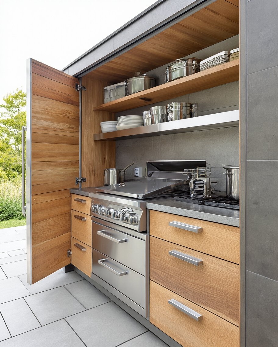 versatile storage for outdoor kitchens