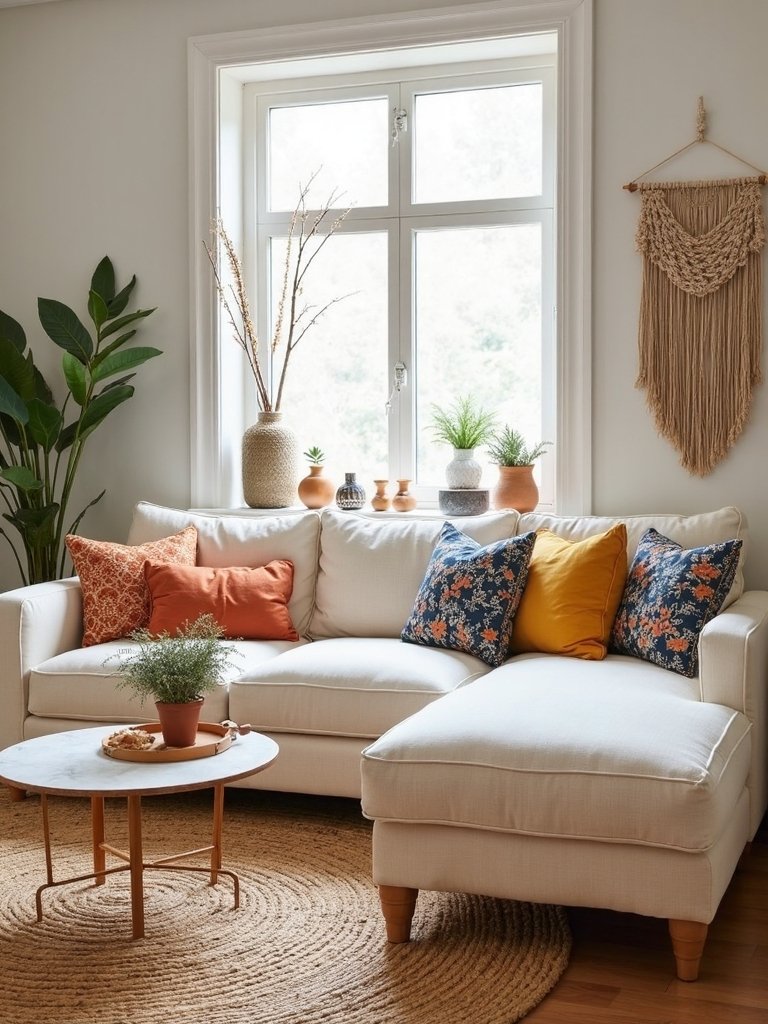 vibrant intricate bohemian geometric ikat pillows