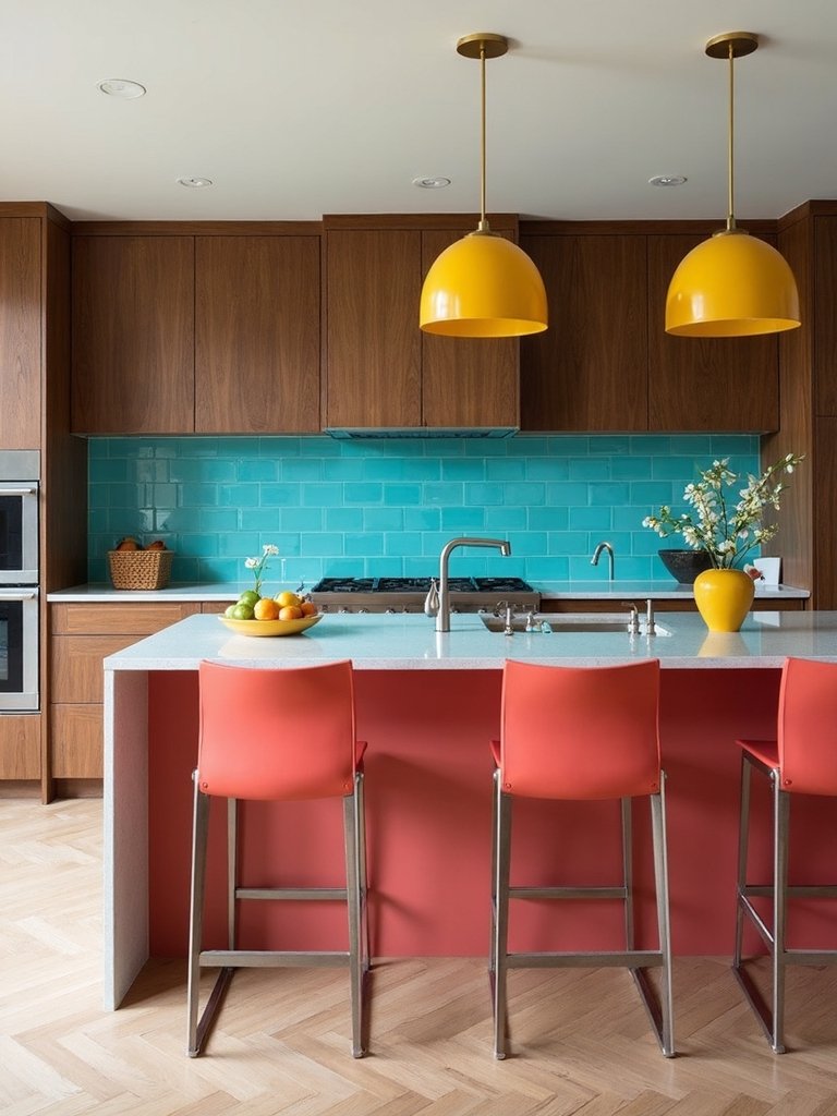 vibrant kitchen with bold accents