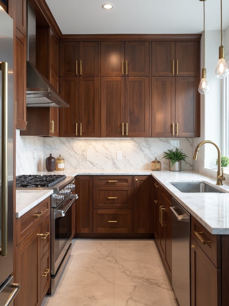 walnut kitchen cabinets elegantly designed
