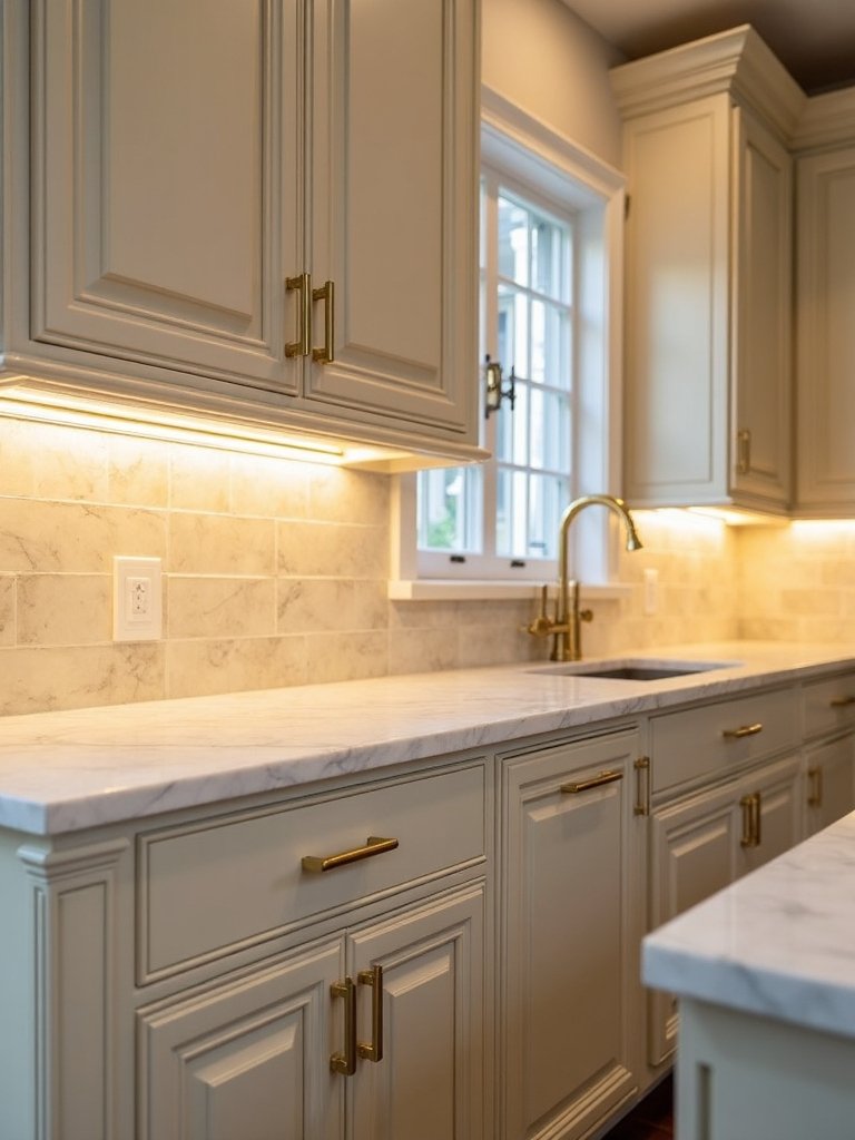 warm cozy ambient under cabinet lighting