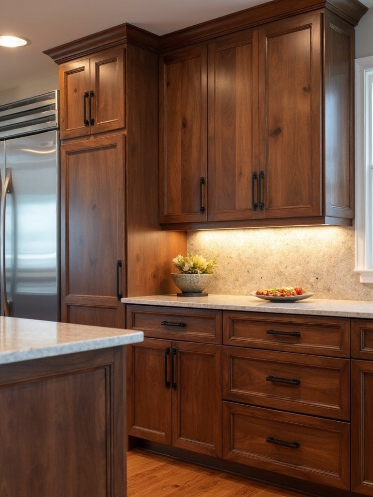 warm sophisticated cabinet hardware combinations