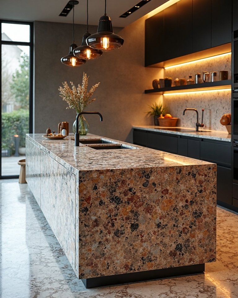 artistic terrazzo counter sophistication