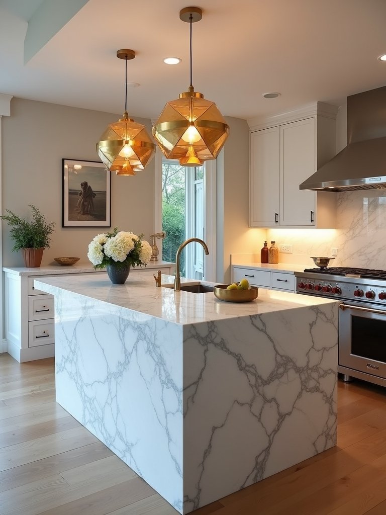 bold dramatic sophisticated kitchen lighting