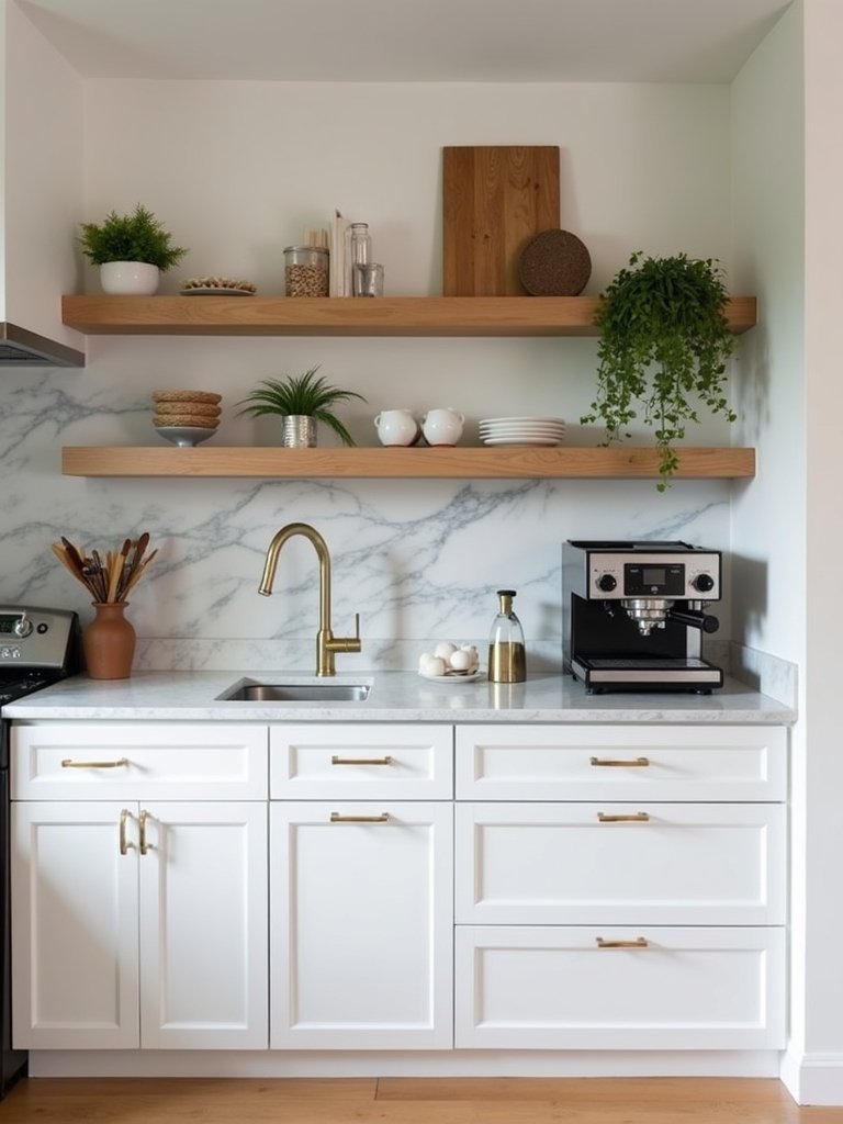 bright open organized kitchen coffee bar