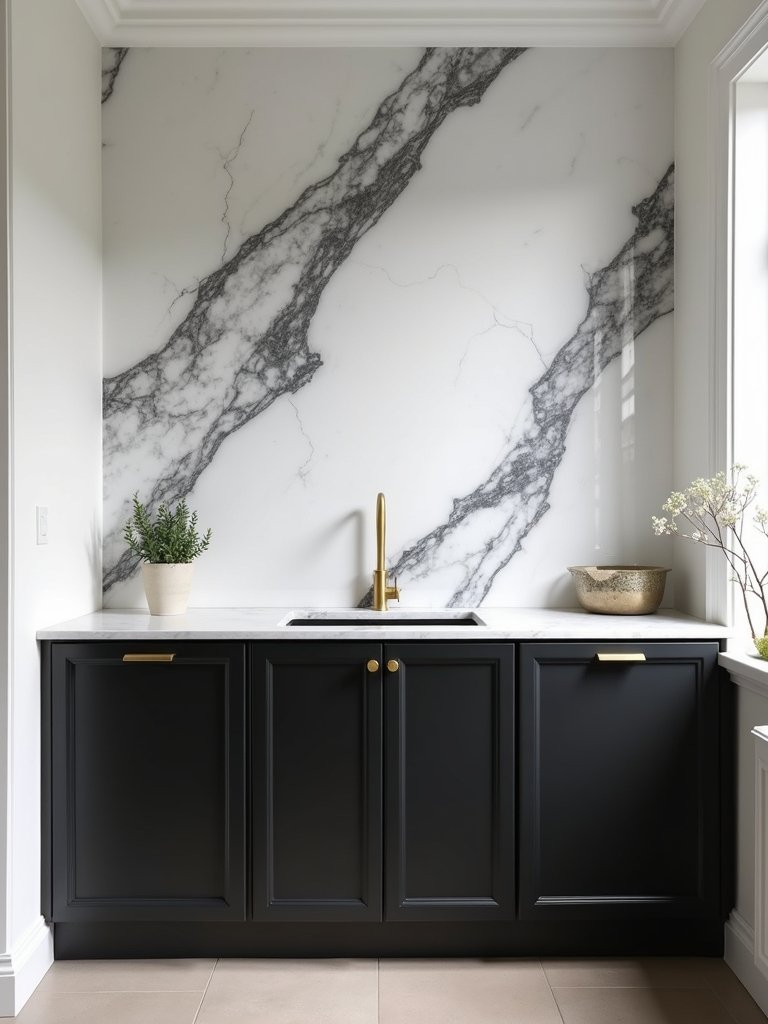 dramatic sophisticated luxurious illuminated marble wall