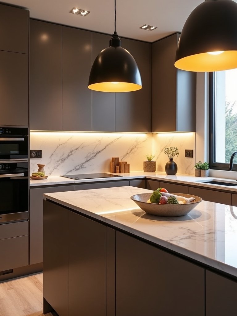 dramatic statement lighting transforms kitchen ambiance