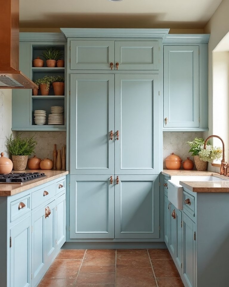 elegant blue earthy terra cotta palette