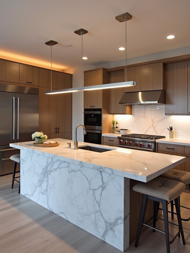 elongated illumination for kitchen spaces