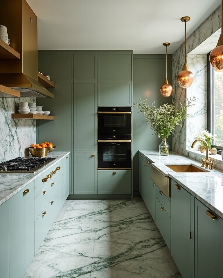 elongating elegant galley kitchen sophistication