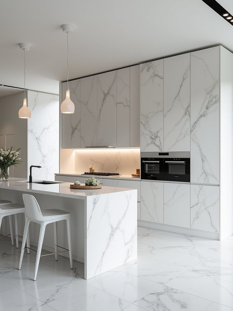 enveloping luxurious marble cladding interior