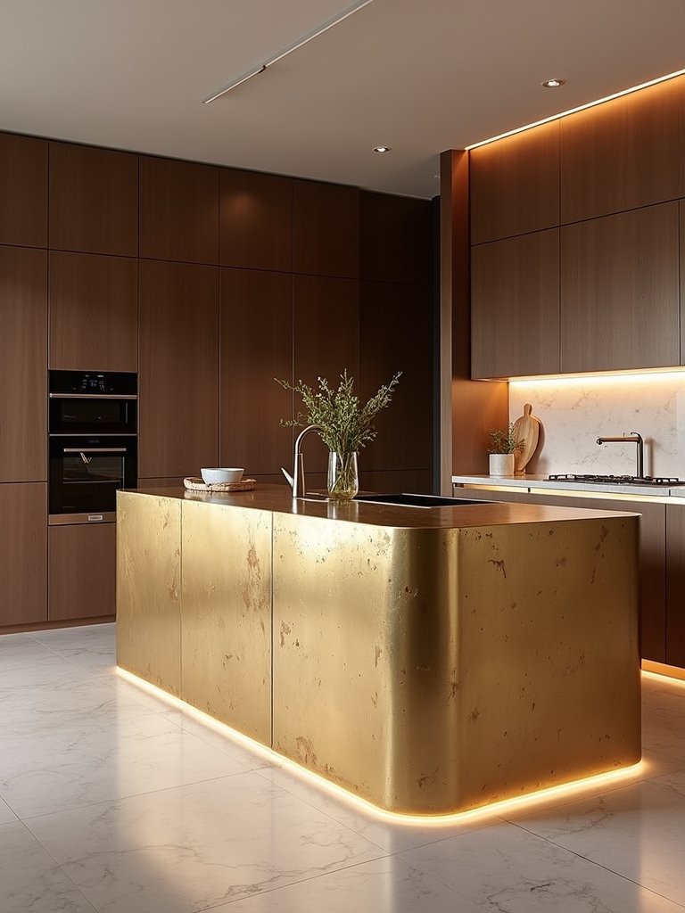 evolving metallic patina signature kitchen island