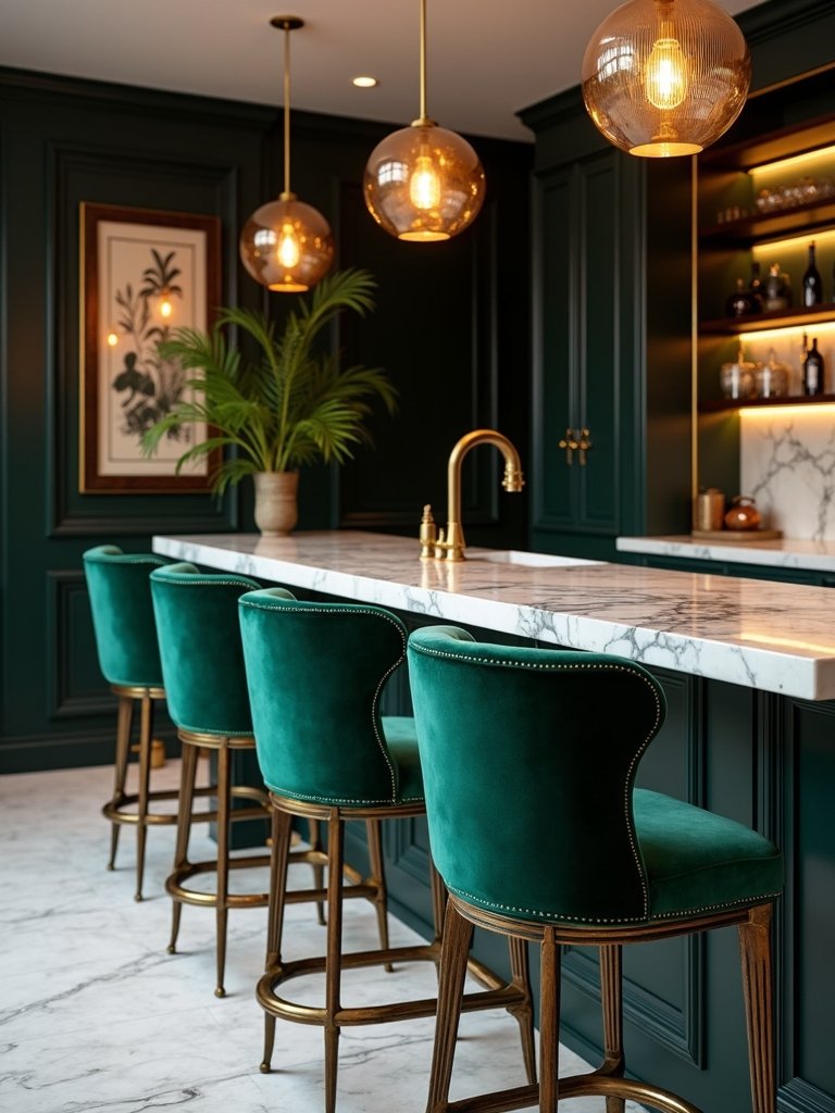 inviting social bar seating