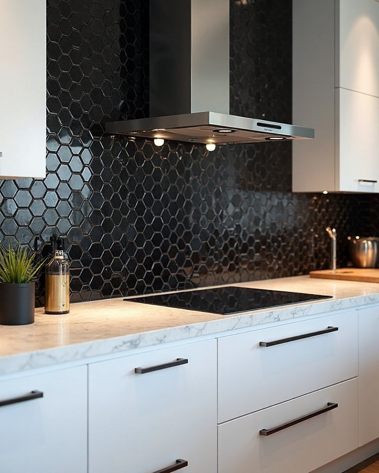 mesmerizing playful black penny tiles