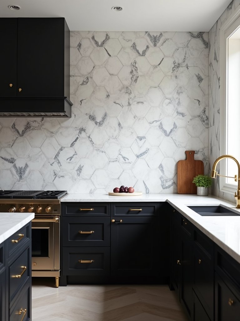 modern geometric kitchen tiles