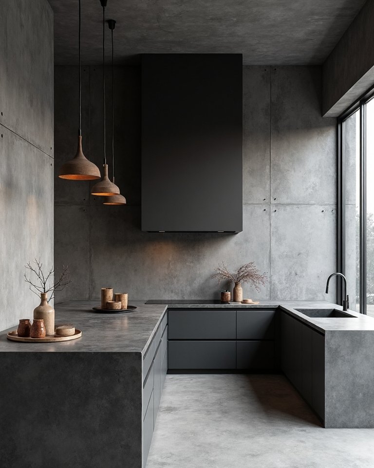 modernist concrete countertop brutalist sophistication