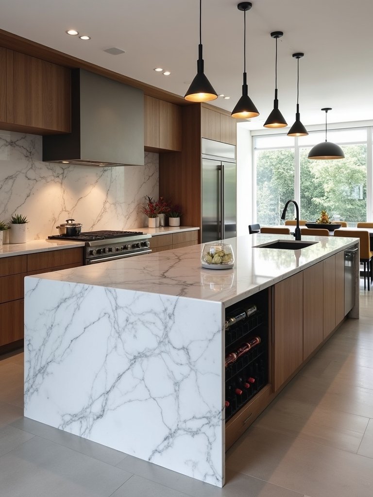 multifunctional kitchen island transforms space