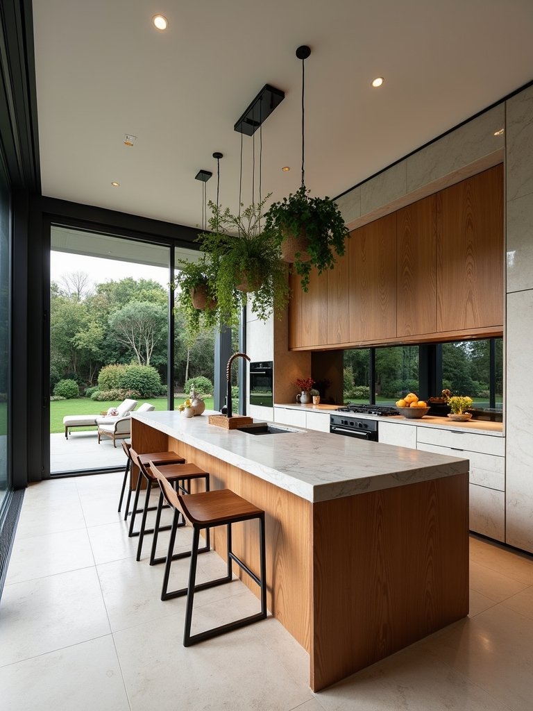 organic natural seamless harmonious kitchen design