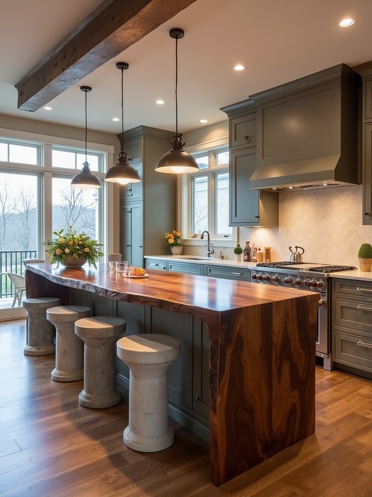 rustic and refined wooden bar