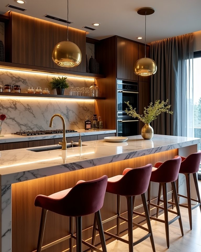 sophisticated luxury kitchen bar ideas