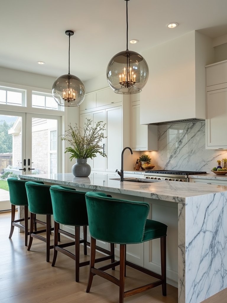 sophisticated seating visual impact entertaining kitchen