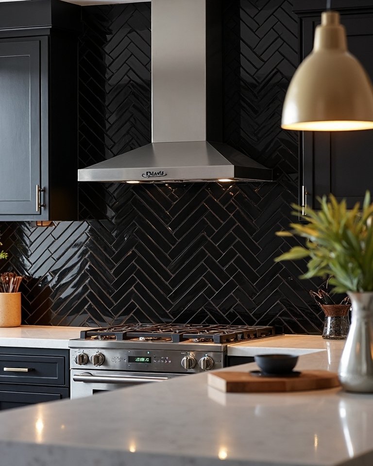 striking black chevron tile layouts