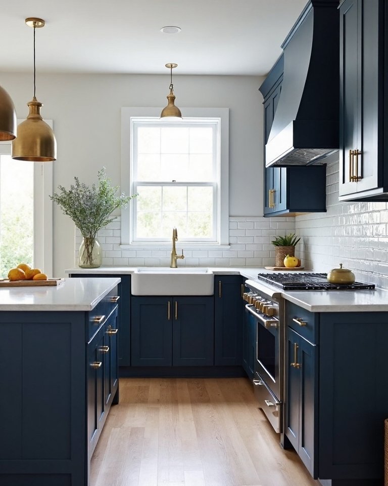 stylish blue kitchen cabinet designs