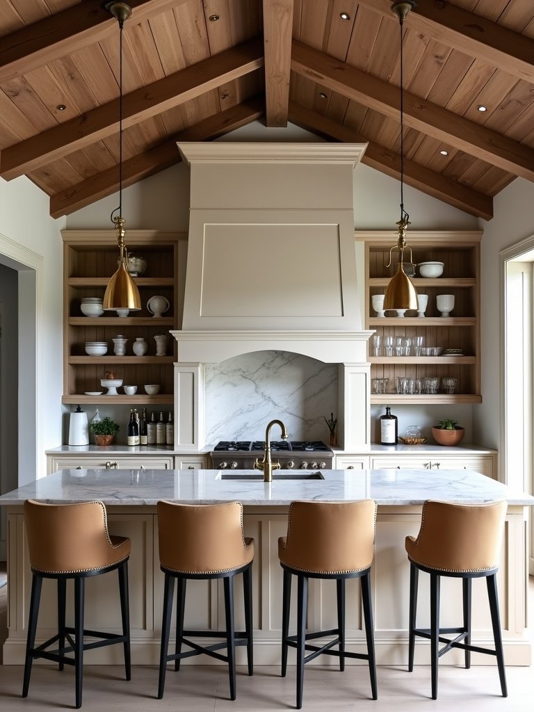 symmetrical kitchen bar focal point