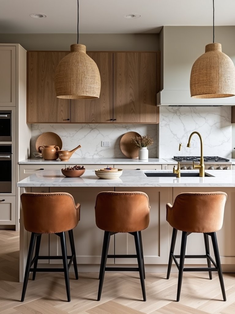 textured layers soften modern kitchens