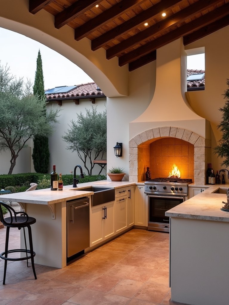 timeless rustic mediterranean outdoor kitchen