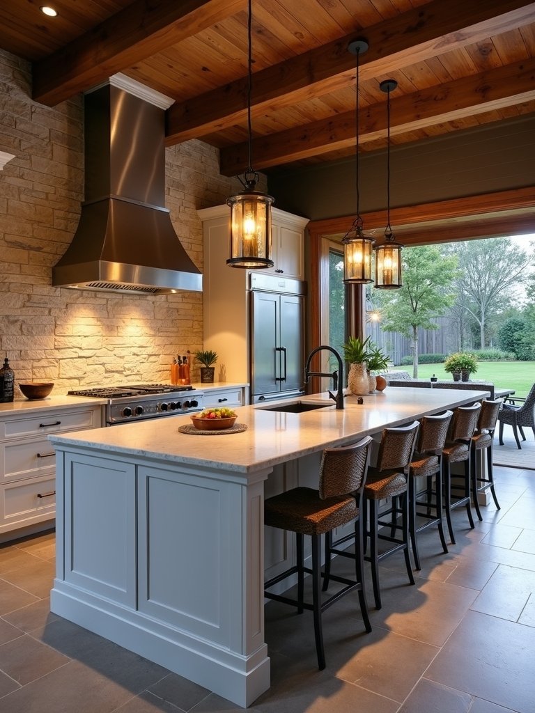 unconventional outdoor kitchen lighting solutions