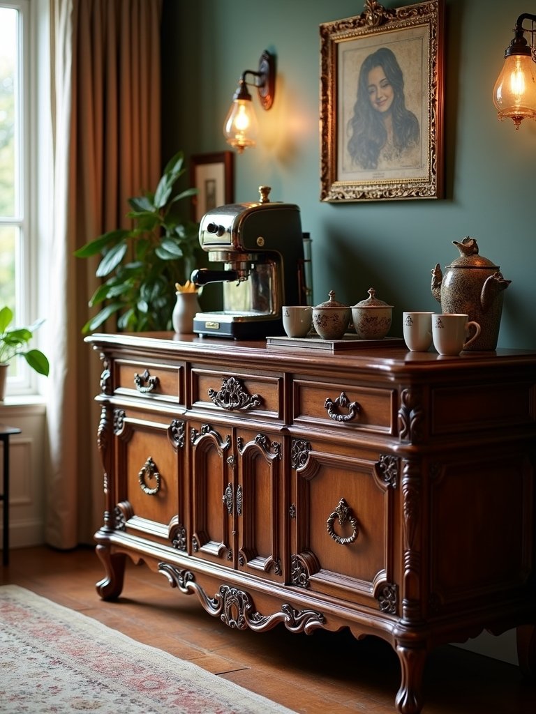 vintage antique coffee bar customized