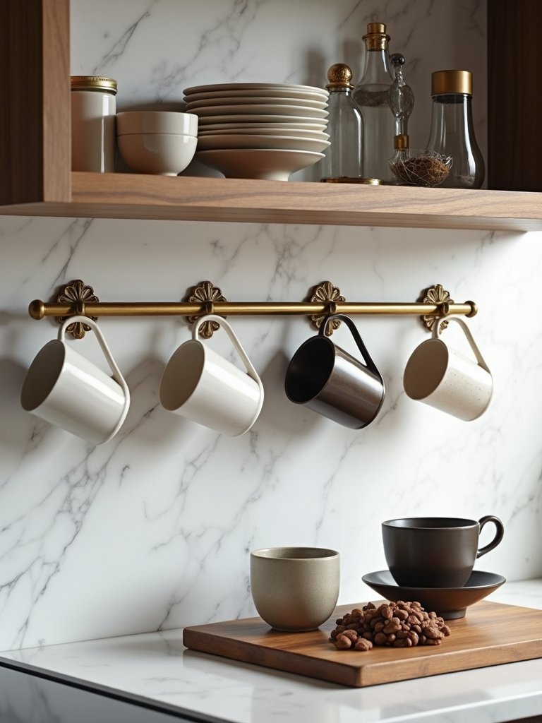 wall mounted mug display features