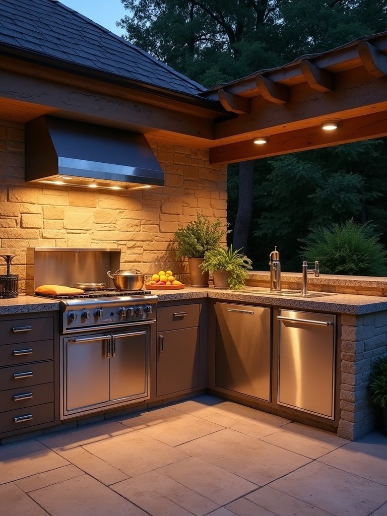 year round outdoor kitchen comfort